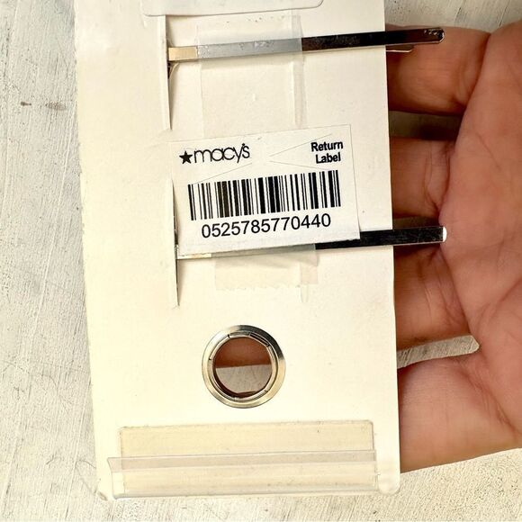 Guess silver tone two piece rhinestone Bobbi pin hair pin set - Picture 6 of 6